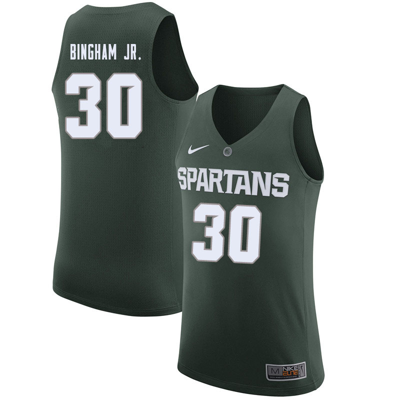 Men Michigan State Spartans #30 Marcus Bingham Jr. NCAA Nike Authentic Green College Stitched Basketball Jersey UF41J60OA
